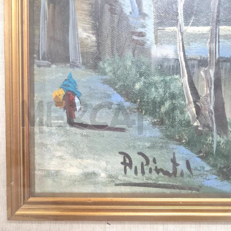 QUADRO OLIO SU TELA ALDO PIRONTI PAESAGGIO | Mercatino dell'Usato Cervia 3