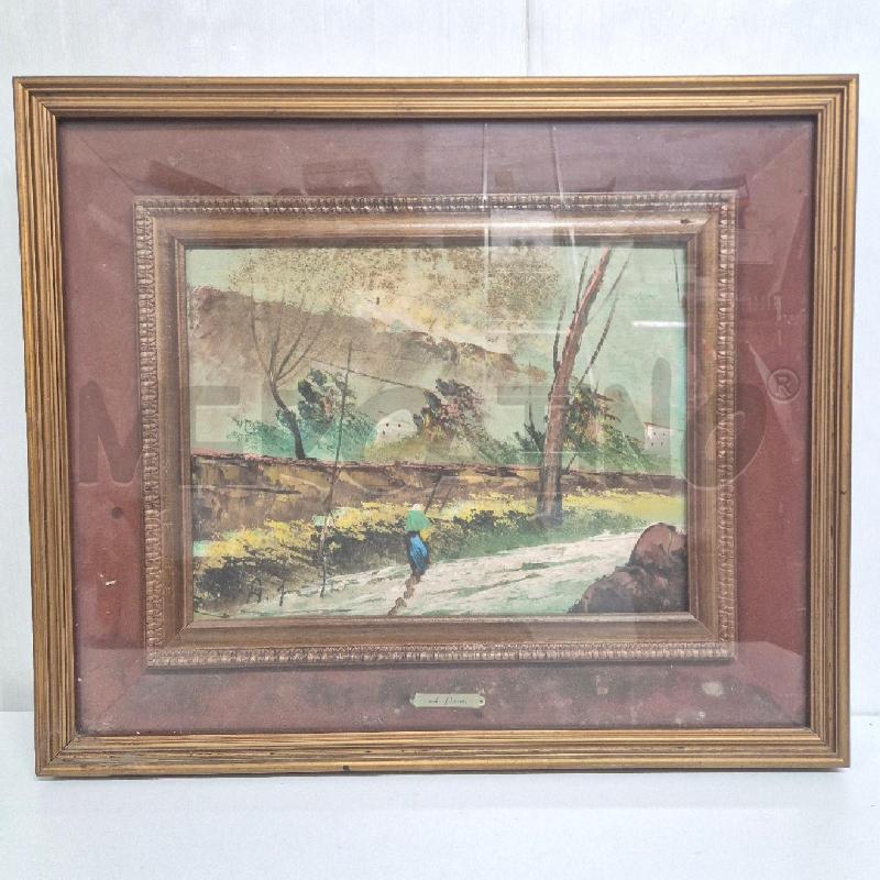 QUADRO OLIO SU TELA ALDO PIRONTI PAESAGGIO | Mercatino dell'Usato Cervia 1