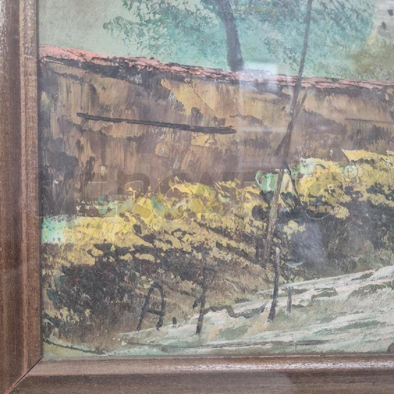 QUADRO OLIO SU TELA ALDO PIRONTI PAESAGGIO | Mercatino dell'Usato Cervia 3