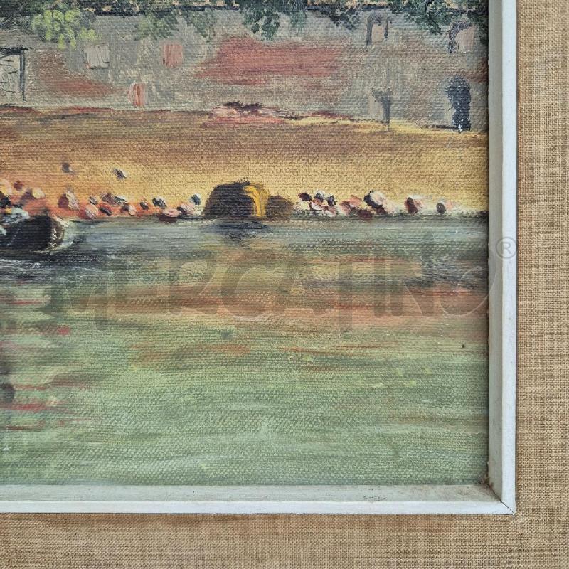 QUADRO OLIO SU TELA BORGHETTO PESCATORI | Mercatino dell'Usato Cervia 3