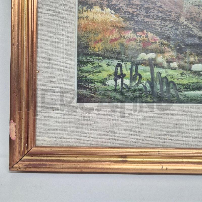 QUADRO OLIO SU TELA BORGHETTO SUL LAGO | Mercatino dell'Usato Cervia 4