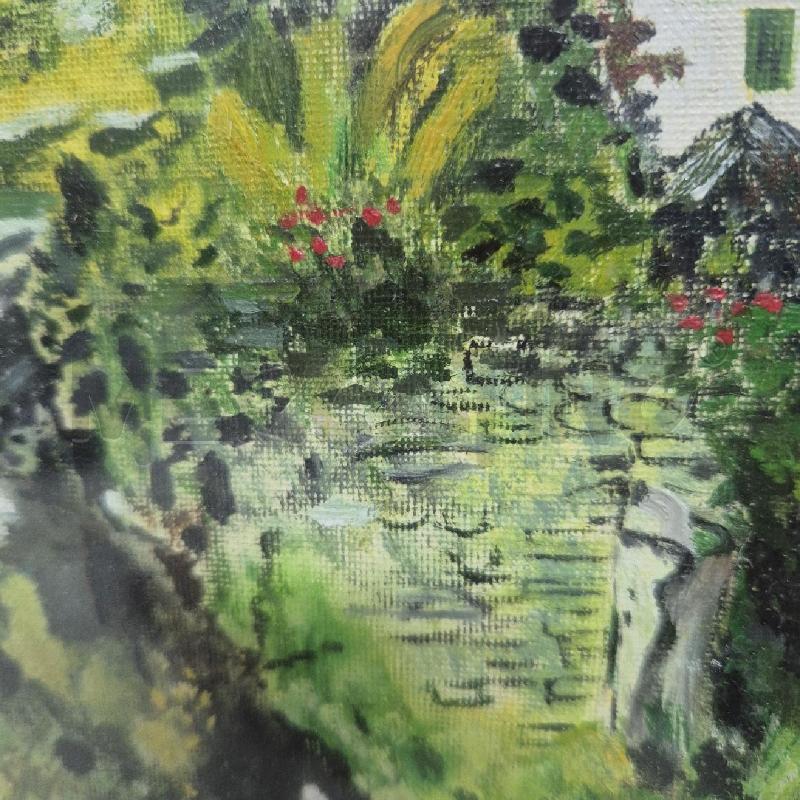 QUADRO OLIO SU TELA BORGHETTO SU FIUME | Mercatino dell'Usato Cervia 3