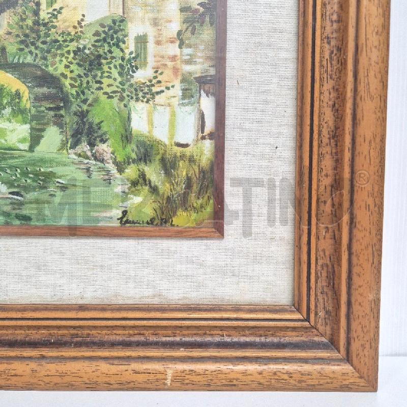 QUADRO OLIO SU TELA BORGHETTO SU FIUME | Mercatino dell'Usato Cervia 4