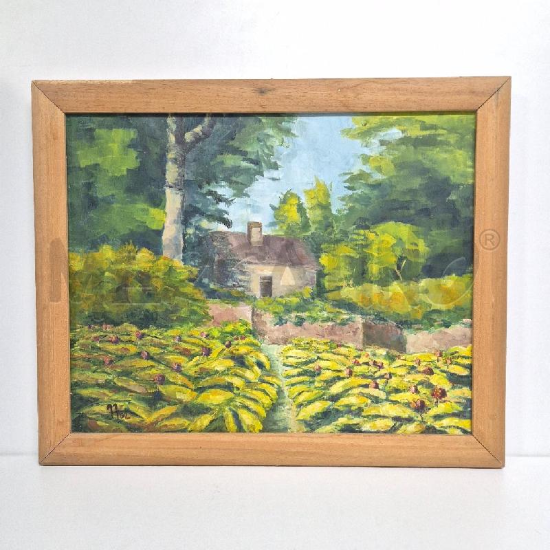 QUADRO OLIO SU TELA CASETTA NEL BOSCO | Mercatino dell'Usato Cervia 1