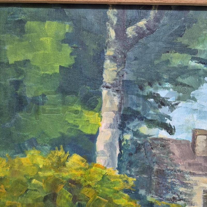 QUADRO OLIO SU TELA CASETTA NEL BOSCO | Mercatino dell'Usato Cervia 2