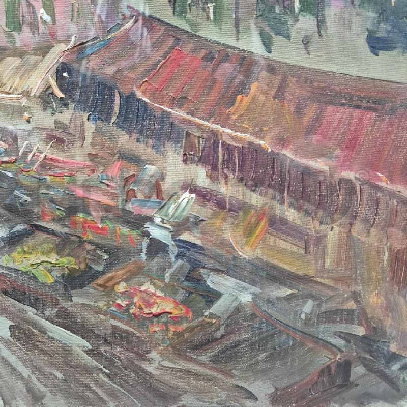 QUADRO OLIO SU TELA D'AMICO MERCATO | Mercatino dell'Usato Cervia 3