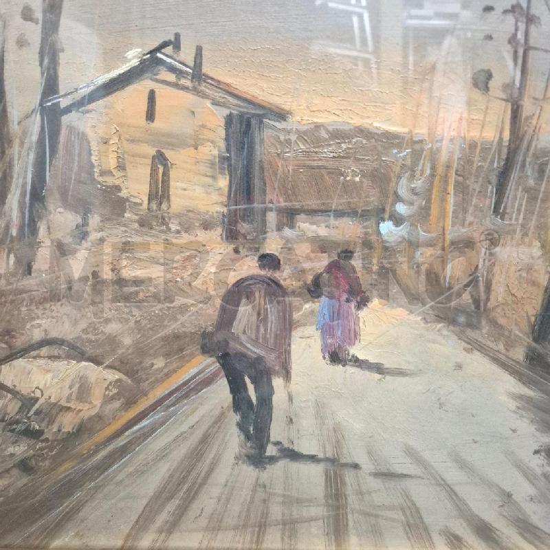 QUADRO OLIO SU TELA E. SILVESTRI VITA DI CAMPAGNA | Mercatino dell'Usato Cervia 2