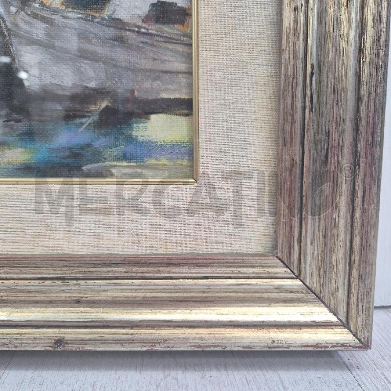 QUADRO OLIO SU TELA ELIO FABBRI BARCHE SU FIUME | Mercatino dell'Usato Cervia 4