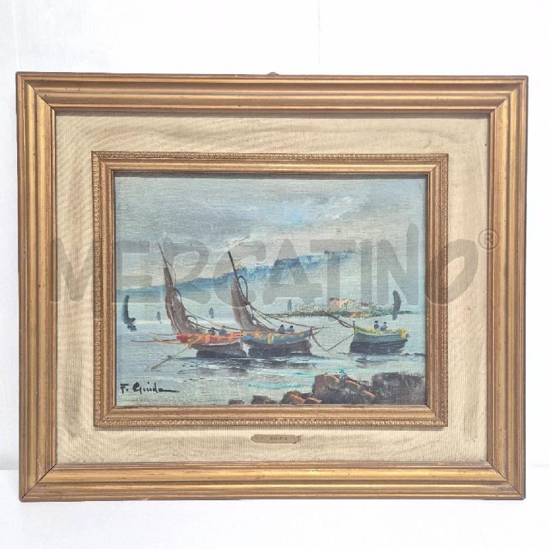 QUADRO OLIO SU TELA F. GUIDA PAESAGGIO MARINO | Mercatino dell'Usato Cervia 1