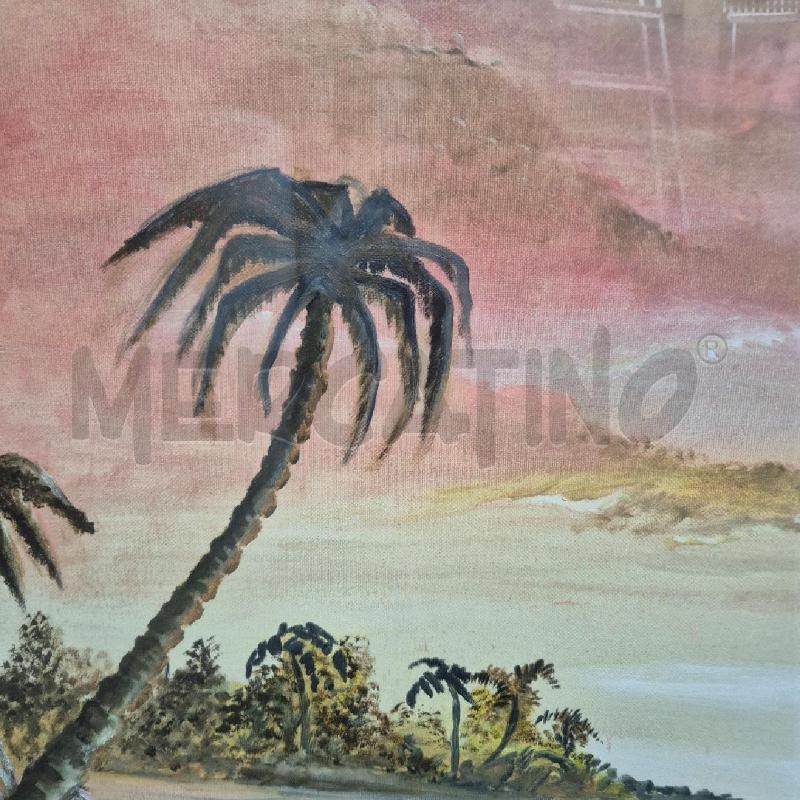 QUADRO OLIO SU TELA FENICOTTERI SU PALME | Mercatino dell'Usato Cervia 2