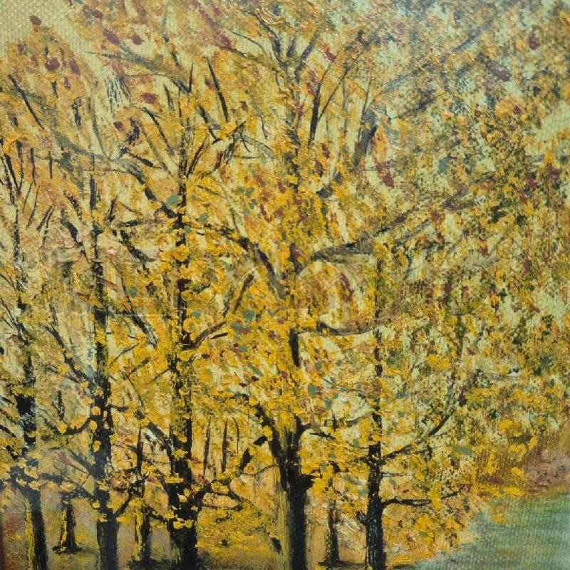 QUADRO OLIO SU TELA FIUME PAESAGGIO AUTUNNALE | Mercatino dell'Usato Cervia 2