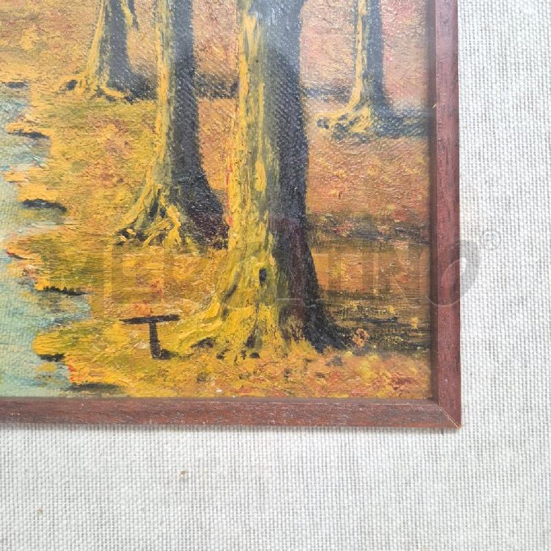 QUADRO OLIO SU TELA FIUME PAESAGGIO AUTUNNALE | Mercatino dell'Usato Cervia 3