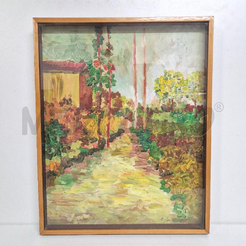 QUADRO OLIO SU TELA GIARDINO FIORIT | Mercatino dell'Usato Cervia 1