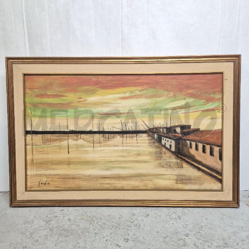 QUADRO OLIO SU TELA GIORDANO GARDINI CANALE  | Mercatino dell'Usato Cervia 1