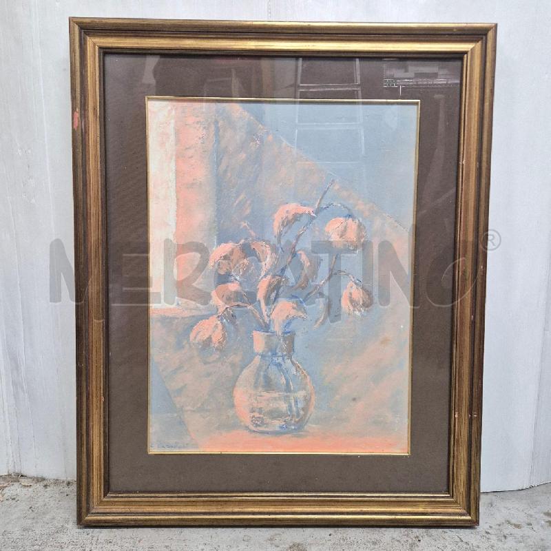 QUADRO OLIO SU TELA GIOVANNI CASALBONI FIORI AL TRAMONTO | Mercatino dell'Usato Cervia 1