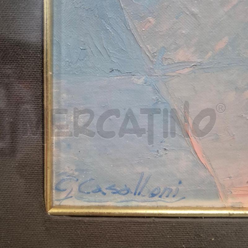 QUADRO OLIO SU TELA GIOVANNI CASALBONI FIORI AL TRAMONTO | Mercatino dell'Usato Cervia 4