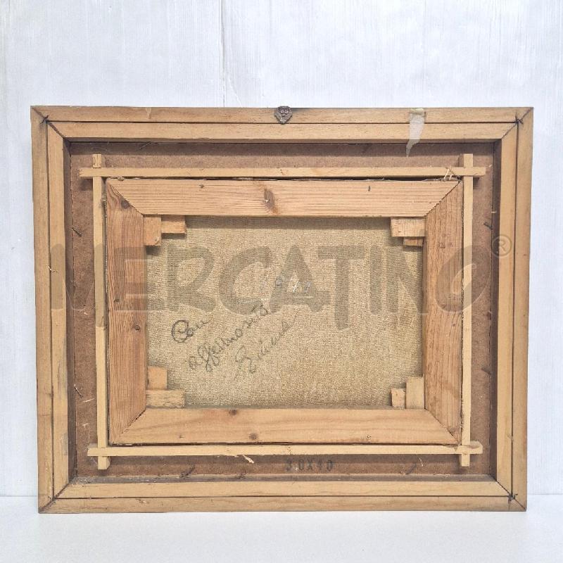 QUADRO OLIO SU TELA LAGHETTO PESCATORE | Mercatino dell'Usato Cervia 5