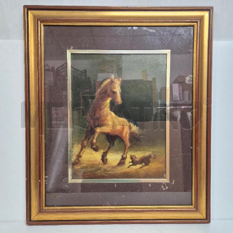 QUADRO OLIO SU TELA LONGHI CAVALLI | Mercatino dell'Usato Cervia 1