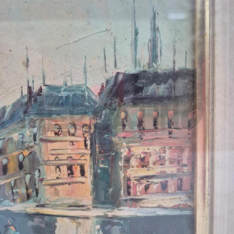 QUADRO OLIO SU TELA MELLE STRADA IN CITTÀ | Mercatino dell'Usato Cervia 2