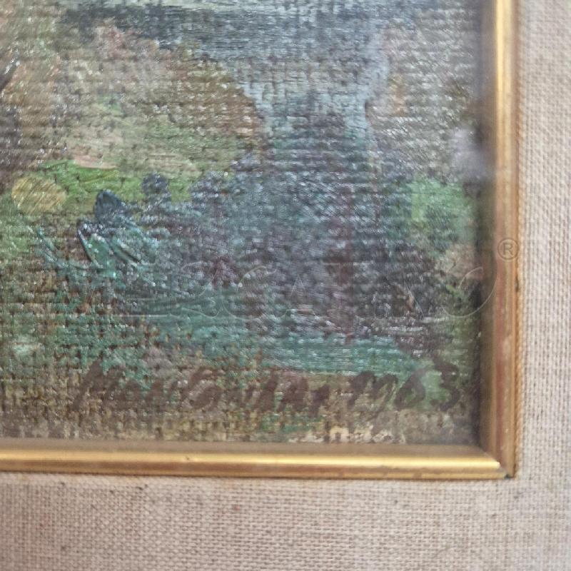 QUADRO OLIO SU TELA MONTANARI CASE SU FIUME | Mercatino dell'Usato Cervia 4