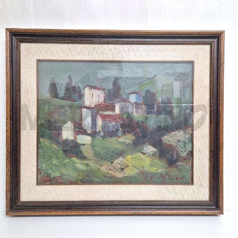 QUADRO OLIO SU TELA PAESINO IN CAMPAGN | Mercatino dell'Usato Cervia 1