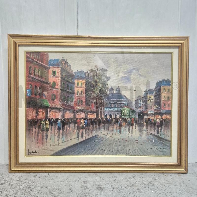 QUADRO OLIO SU TELA PIAZZA DI CITTÀ | Mercatino dell'Usato Cervia 1