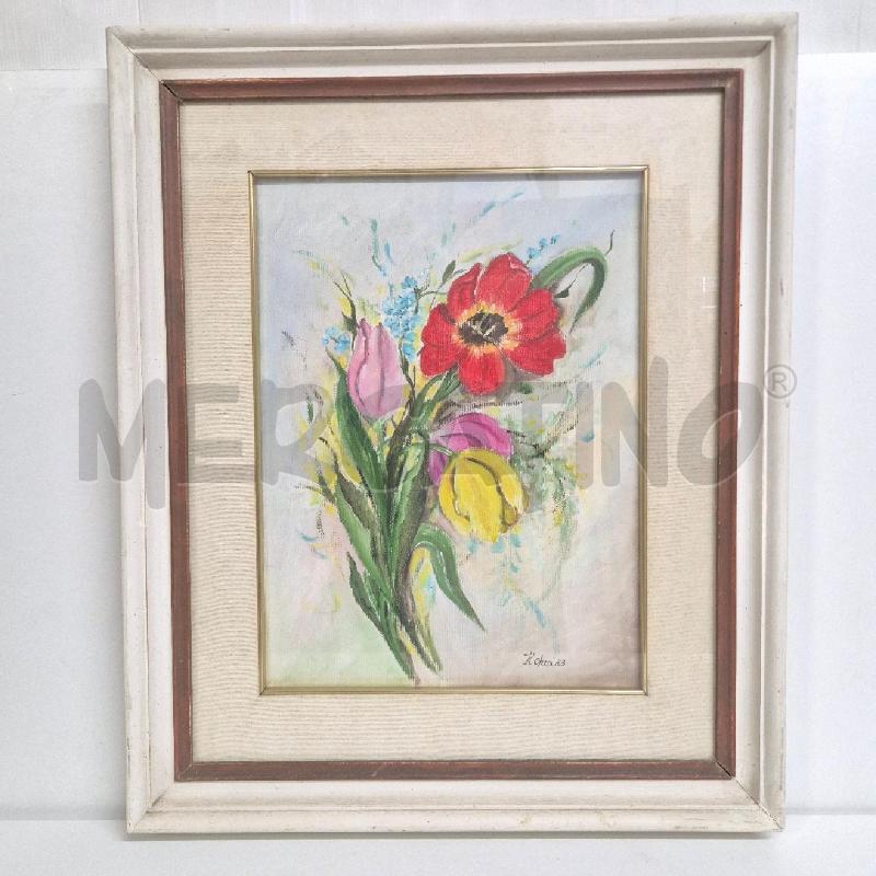 QUADRO OLIO SU TELA R. CHESI MAZZO DI FIORI | Mercatino dell'Usato Cervia 1