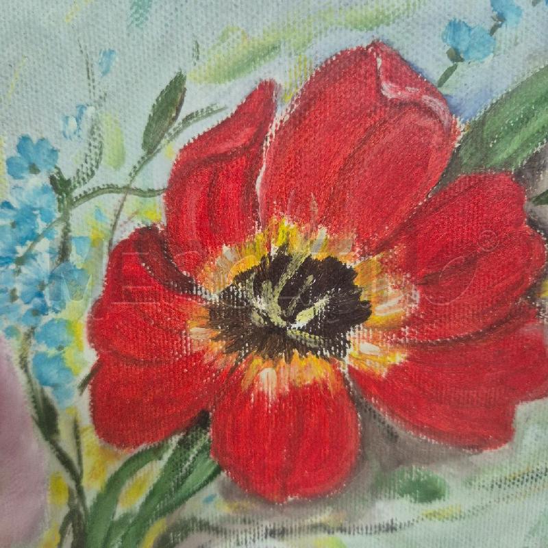 QUADRO OLIO SU TELA R. CHESI MAZZO DI FIORI | Mercatino dell'Usato Cervia 2