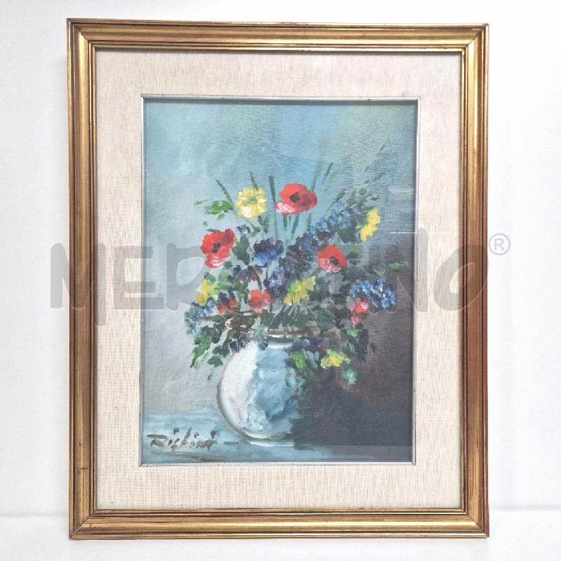 QUADRO OLIO SU TELA RIGHINI VASO FIORI | Mercatino dell'Usato Cervia 1