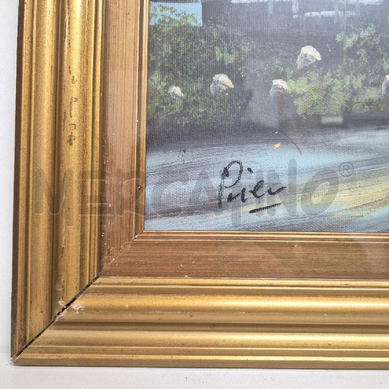 QUADRO OLIO SU TELA STRADA LUNGOMARE E BORGHETTO | Mercatino dell'Usato Cervia 4