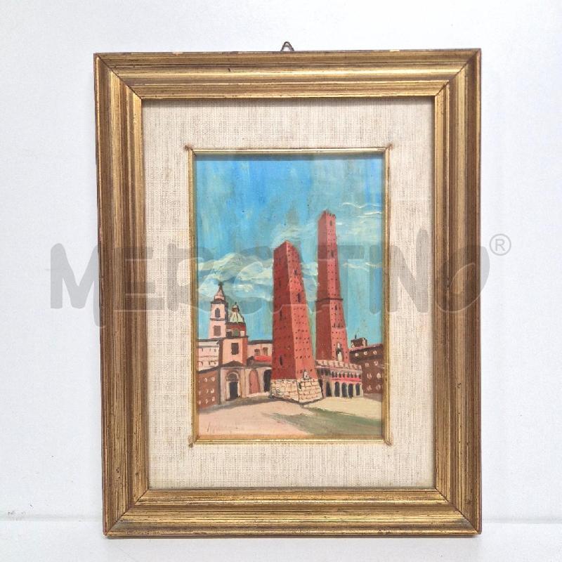 QUADRO OLIO SU TELA TORRI DI BOLOGN | Mercatino dell'Usato Cervia 1