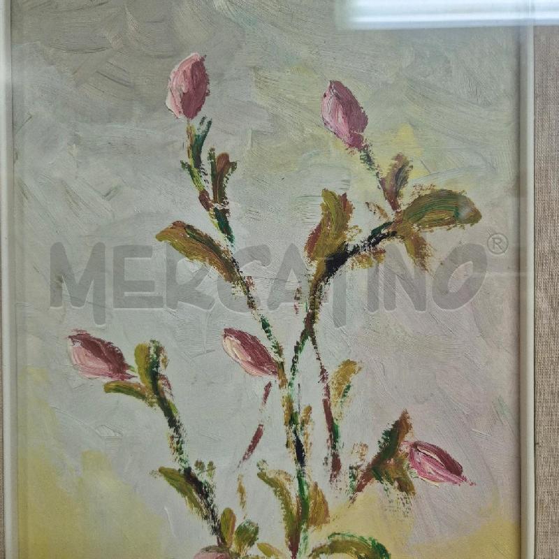 QUADRO OLIO SU TELA VASO DI FIORI IN PENOMBRA | Mercatino dell'Usato Cervia 2
