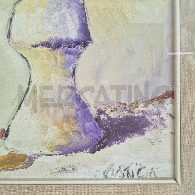 QUADRO OLIO SU TELA VASO DI FIORI IN PENOMBRA | Mercatino dell'Usato Cervia 3