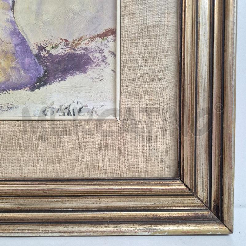 QUADRO OLIO SU TELA VASO DI FIORI IN PENOMBRA | Mercatino dell'Usato Cervia 4