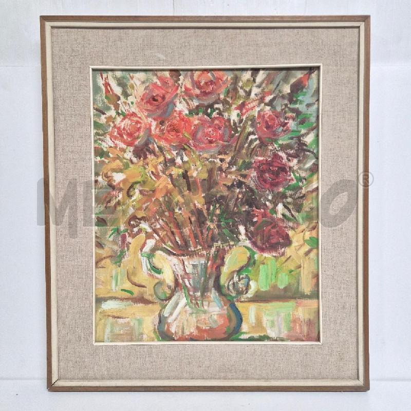 QUADRO OLIO SU TELA VASO FIORI | Mercatino dell'Usato Cervia 1