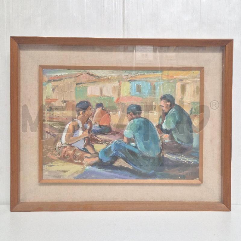 QUADRO OLIO SU TELA VITA IN CITTÀ  | Mercatino dell'Usato Cervia 1