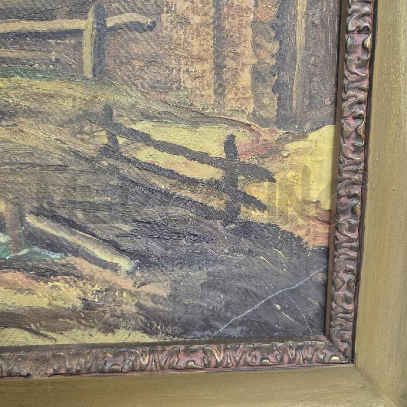 QUADRO OLIO SU VECCHIA TELA IL MULINO DECHER RIPRODUZIONE  | Mercatino dell'Usato Cervia 3
