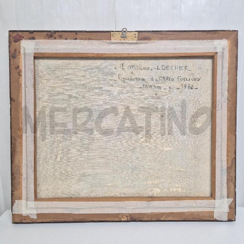 QUADRO OLIO SU VECCHIA TELA IL MULINO DECHER RIPRODUZIONE  | Mercatino dell'Usato Cervia 5