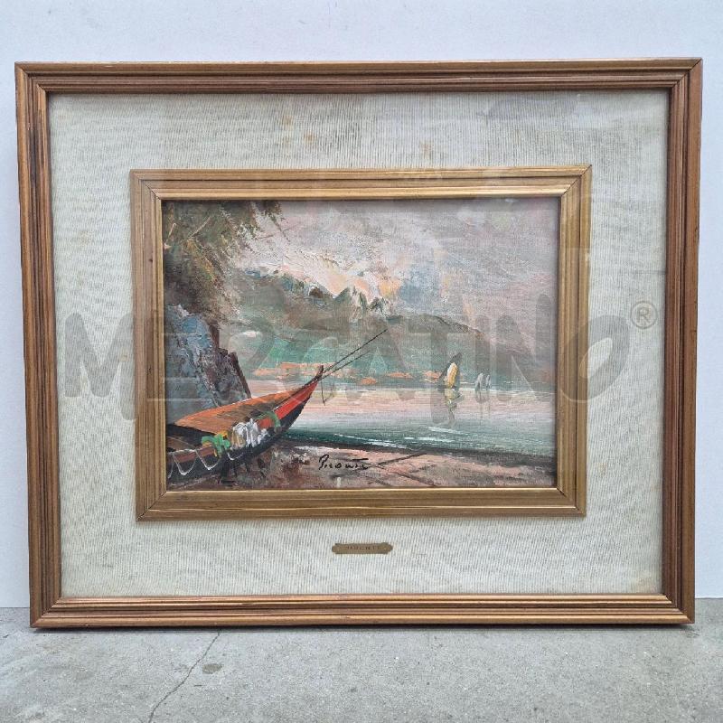 QUADRO PAESAGGIO LAGO+BARCA | Mercatino dell'Usato Cervia 1