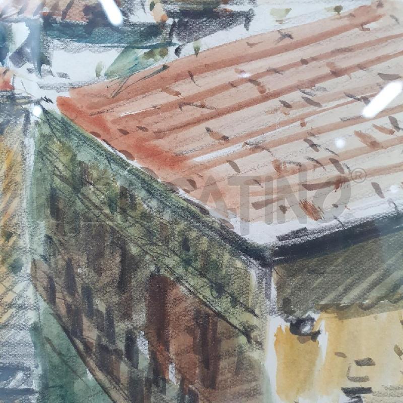 QUADRO SERGIO MANFREDI ACQUERELLO CARPI PIAZZA | Mercatino dell'Usato Cervia 2