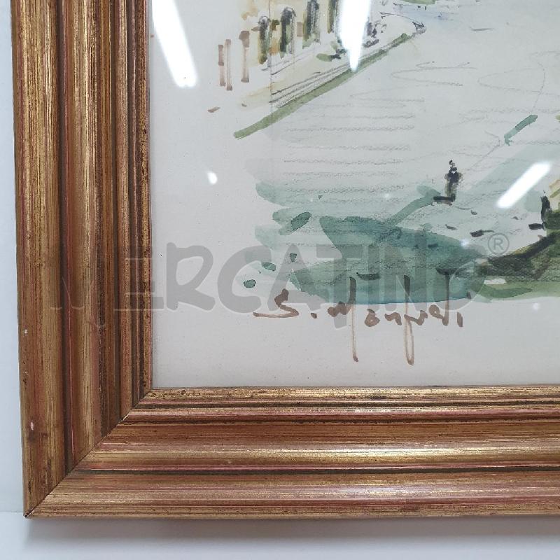 QUADRO SERGIO MANFREDI ACQUERELLO CARPI PIAZZA | Mercatino dell'Usato Cervia 3