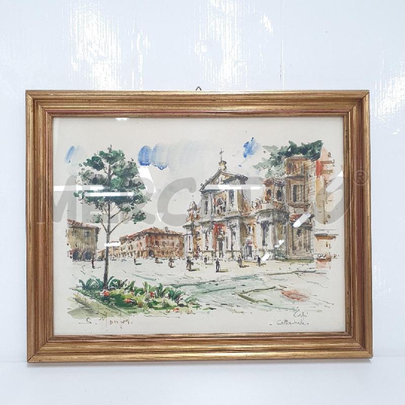 QUADRO SERGIO MANFREDI CATTEDRALE CARPI ACQUERTELLO | Mercatino dell'Usato Cervia 1