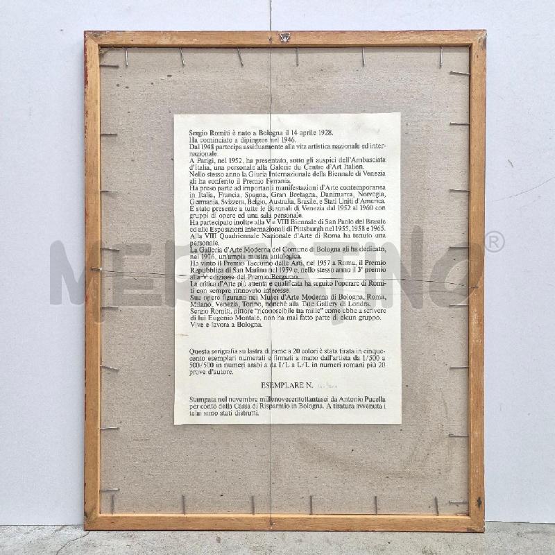 QUADRO SERGIO ROMITI SERIGRAFIA SU RAME  | Mercatino dell'Usato Cervia 5