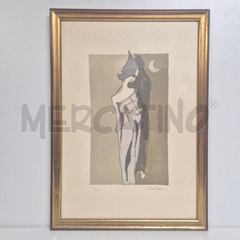 QUADRO SERIGRAFIA NUMERATA SILVER PLACHESI DONNA SOTTO LA LUNA | Mercatino dell'Usato Cervia 1
