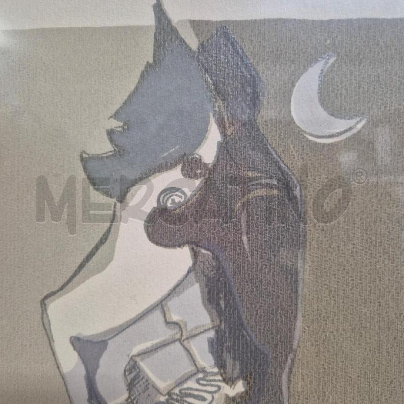 QUADRO SERIGRAFIA NUMERATA SILVER PLACHESI DONNA SOTTO LA LUNA | Mercatino dell'Usato Cervia 2