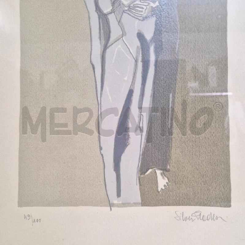 QUADRO SERIGRAFIA NUMERATA SILVER PLACHESI DONNA SOTTO LA LUNA | Mercatino dell'Usato Cervia 4