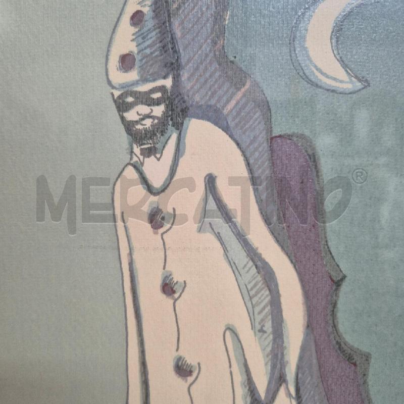 QUADRO SERIGRAFIA NUMERATA SILVER PLACHESI UOMO SOTTO LA LUNA | Mercatino dell'Usato Cervia 2