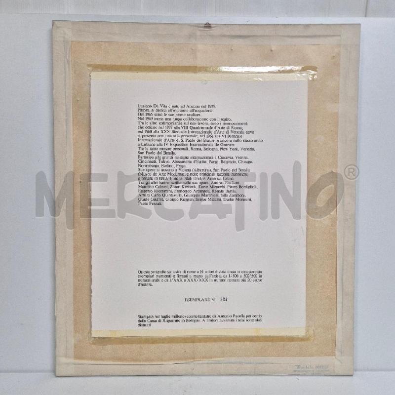 QUADRO SERIGRAFIA SU LASTRA DI RAME LUCIANO DE VITA | Mercatino dell'Usato Cervia 5
