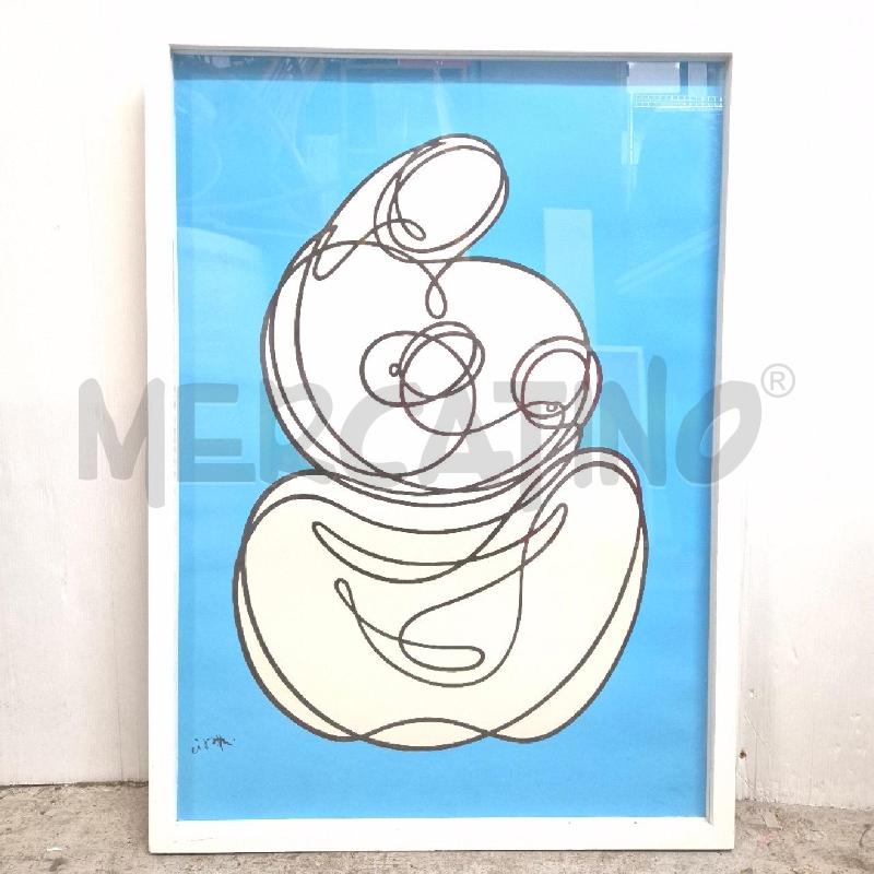 QUADRO STAMPA SERIGRAFATA MADONNA CON BAMBINO SFONDO AZZURRO | Mercatino dell'Usato Cervia 1