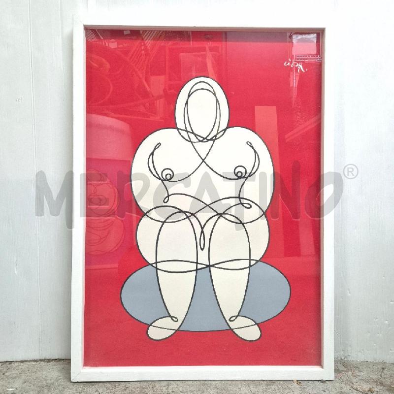 QUADRO STAMPA SERIGRAFATA UOMO SEDUTO SFONDO ROSSO | Mercatino dell'Usato Cervia 1
